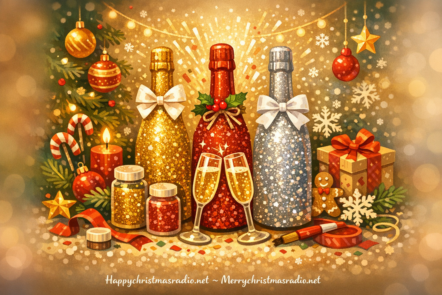 DIY Glittery Champagne Bottles for a Sparkling Christmas