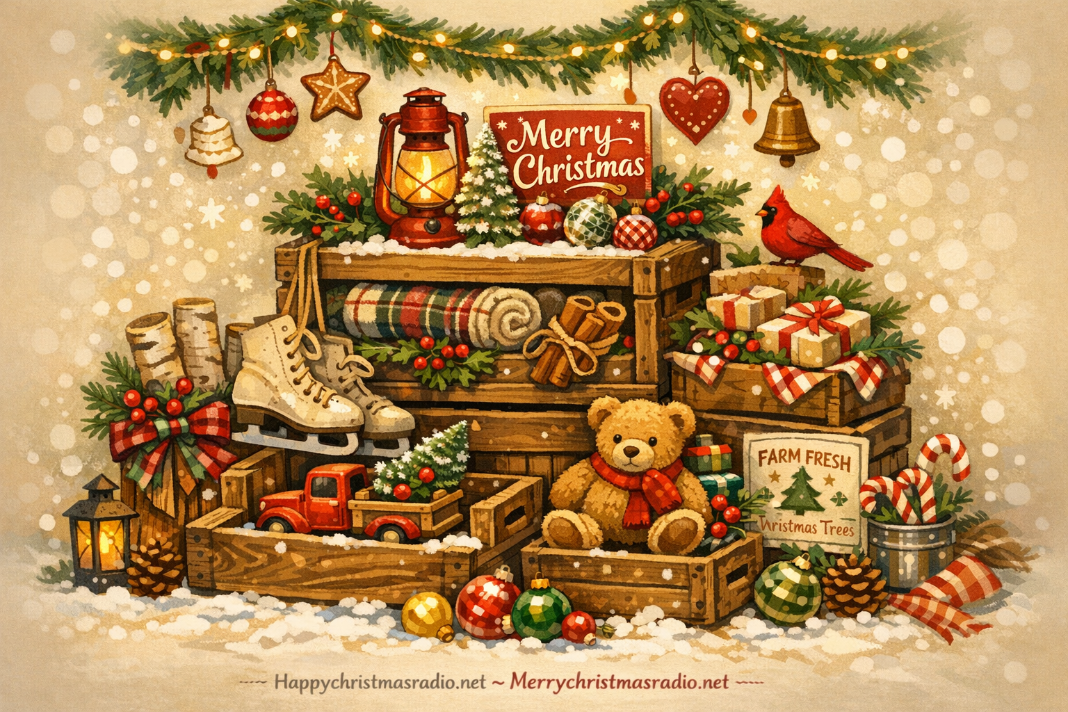 How to Decorate with Antique Wood Crates for Christmas