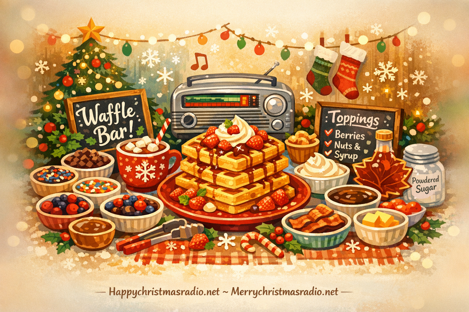How to Host a Festive Holiday Waffle Bar