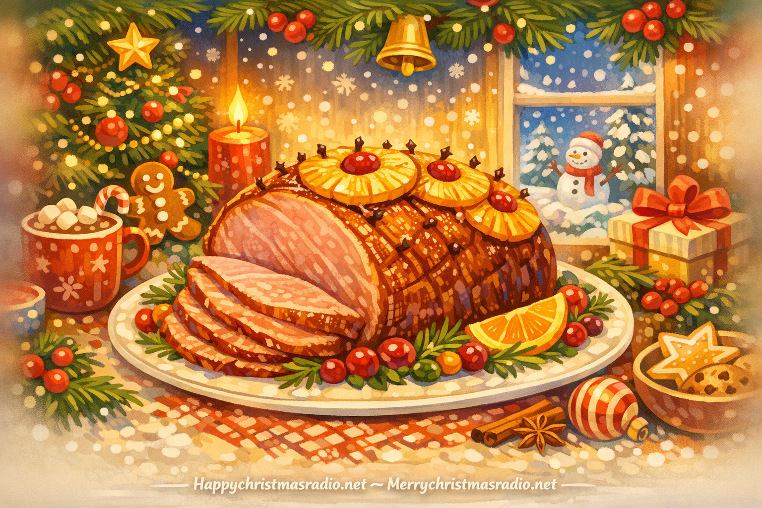 Delicious Honey Glazed Ham with Pineapple for Christmas