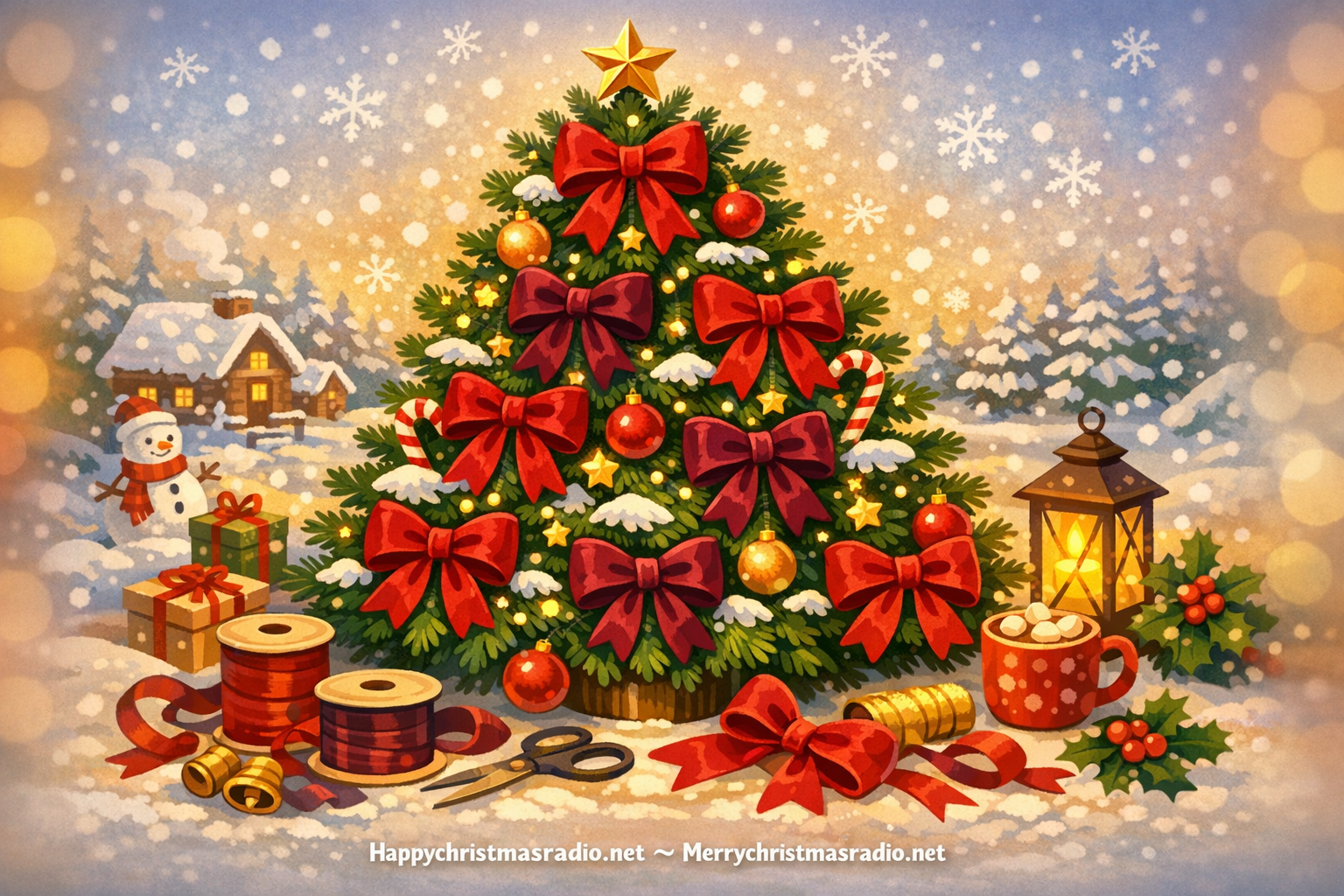 DIY Velvet Bow Tree Decor for a Festive Touch