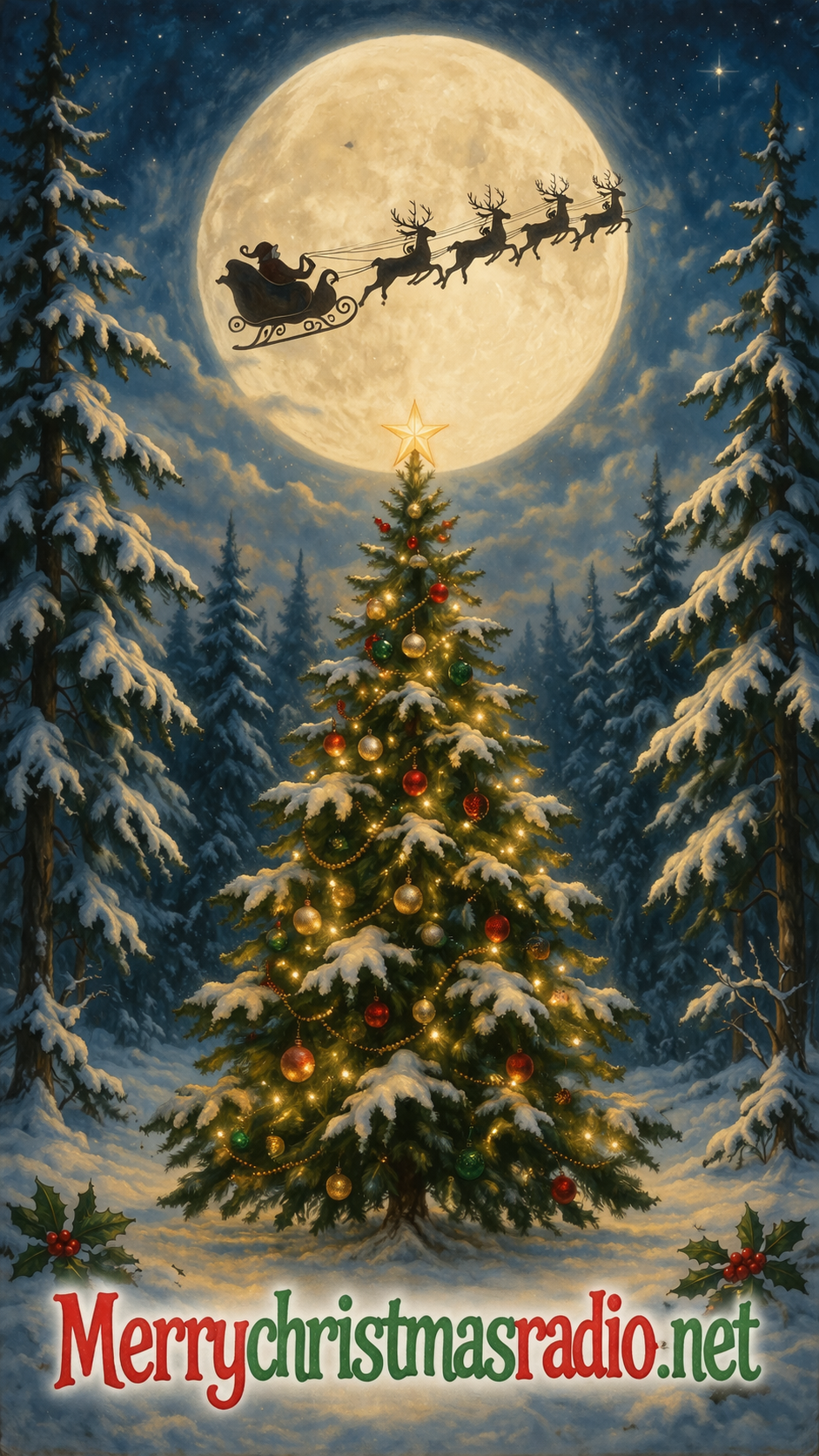 Santa and his reindeers